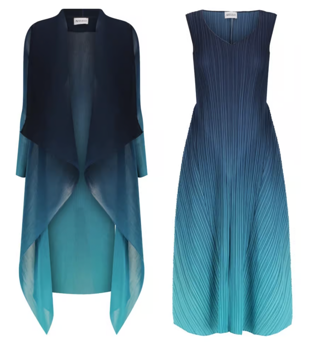 Alquema | Havana Coat / Havana Dress Twilight Blue To Peacock