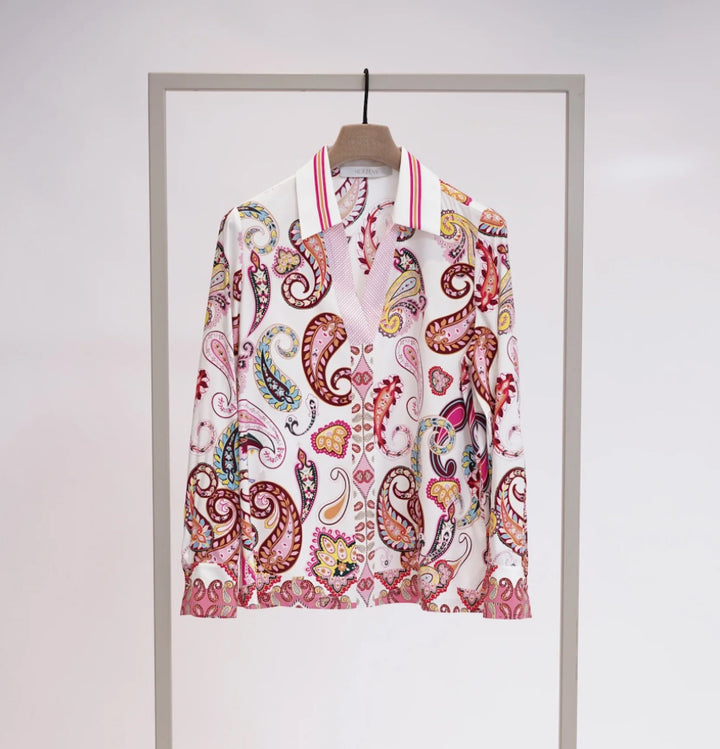 Herzens Angelegenheit | 6070 Silk Blouse Pink Multi