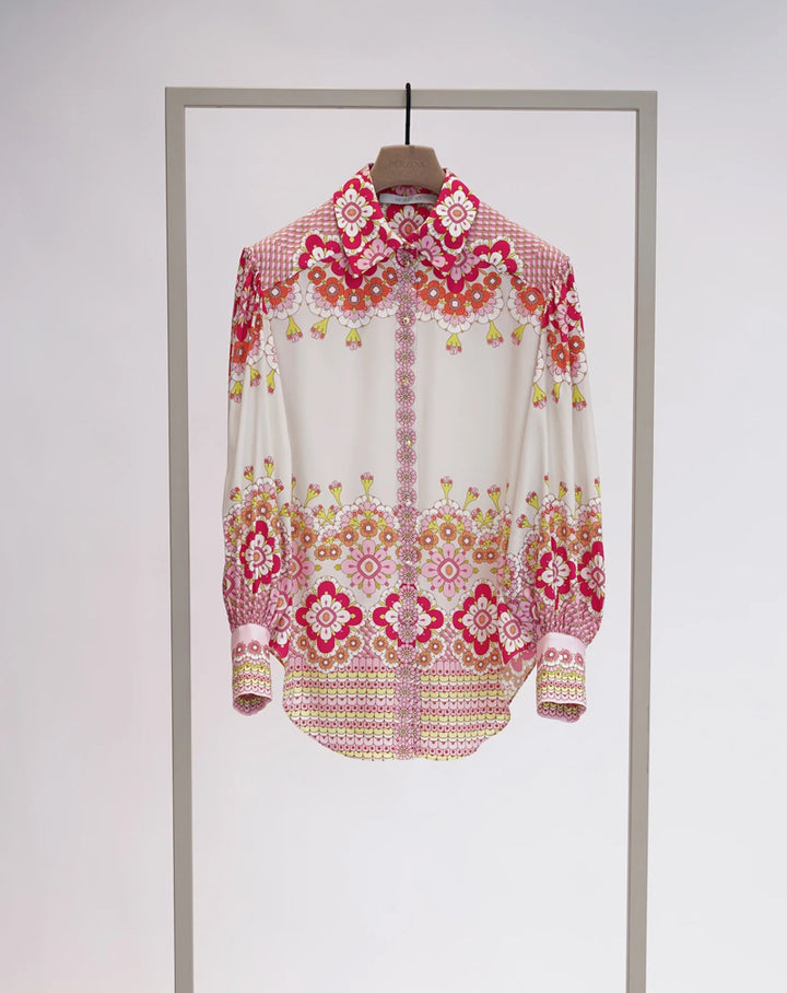 Herzens Angelegenheit | 6079 Silk Blouse Pink Multi