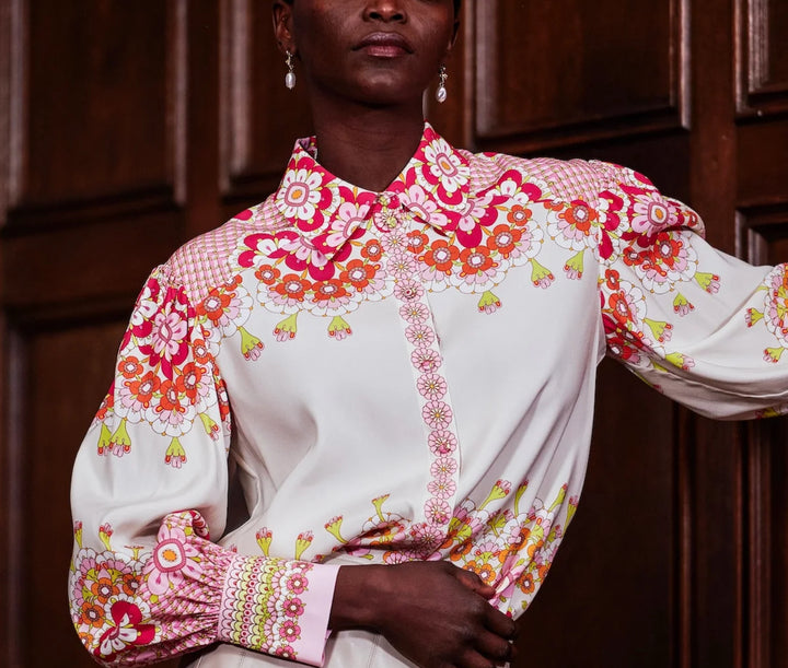 Herzens Angelegenheit | 6079 Silk Blouse Pink Multi