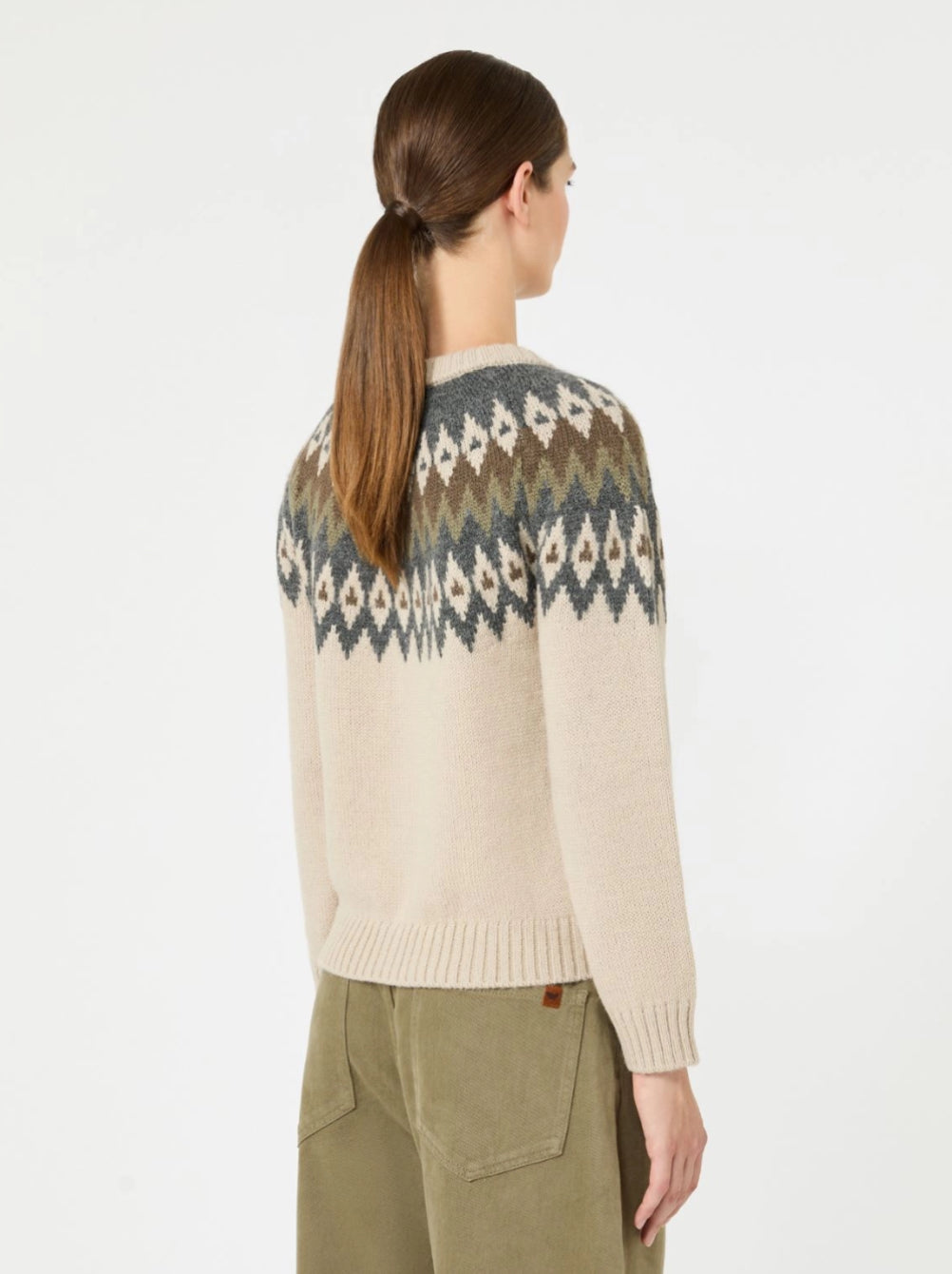 Weekend Max Mara | Targa Wool Cardigan Beige Jacquard