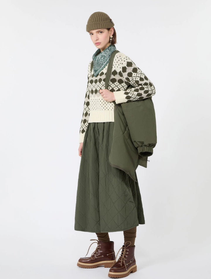 Weekend Max Mara | Ranch Wool Jumper Kaki Geometric