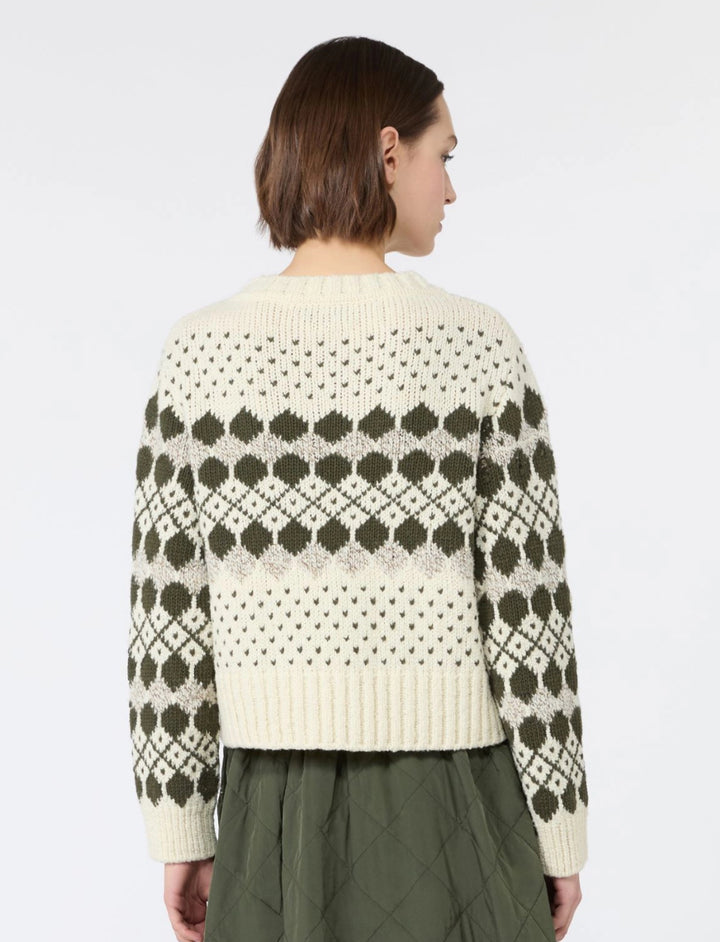 Weekend Max Mara | Ranch Wool Jumper Kaki Geometric