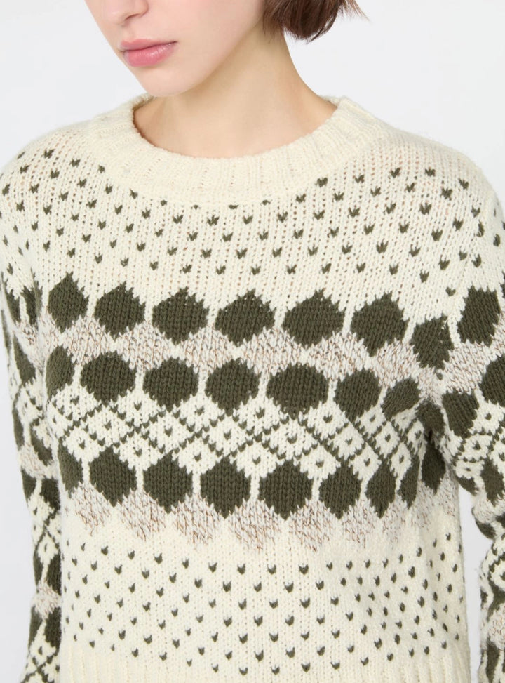 Weekend Max Mara | Ranch Wool Jumper Kaki Geometric