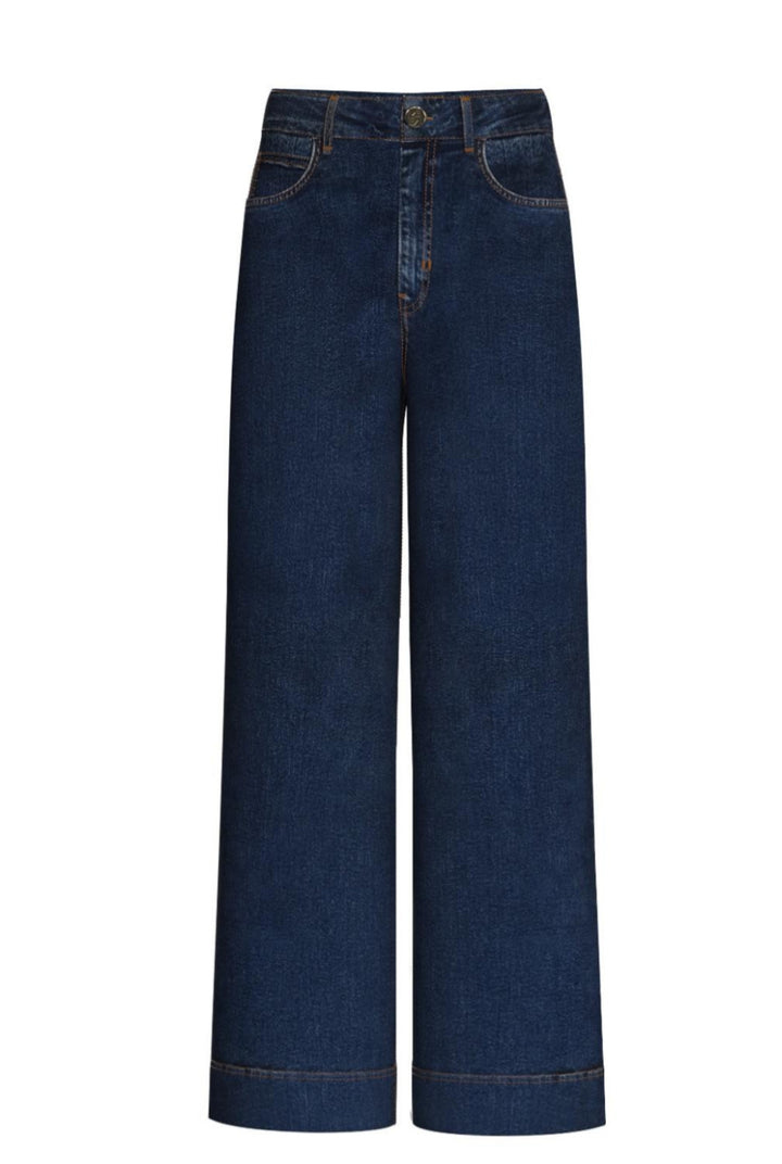 Emme | Wideleg Denim Trousers Electric Blue