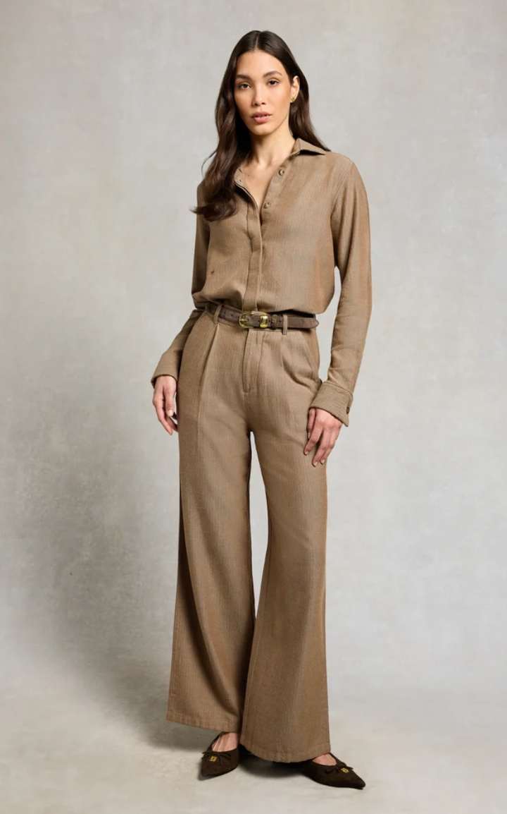 Holland Cooper | Aster Shirt Brown Herringbone