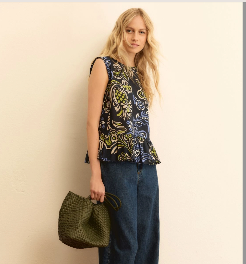 Emme > Ombrina Waistcoat Navy Floral