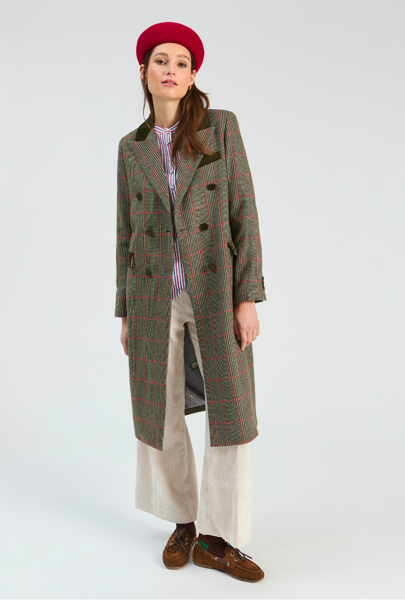 Vilagallo | 33851 Coat Cuadro Verde Gales