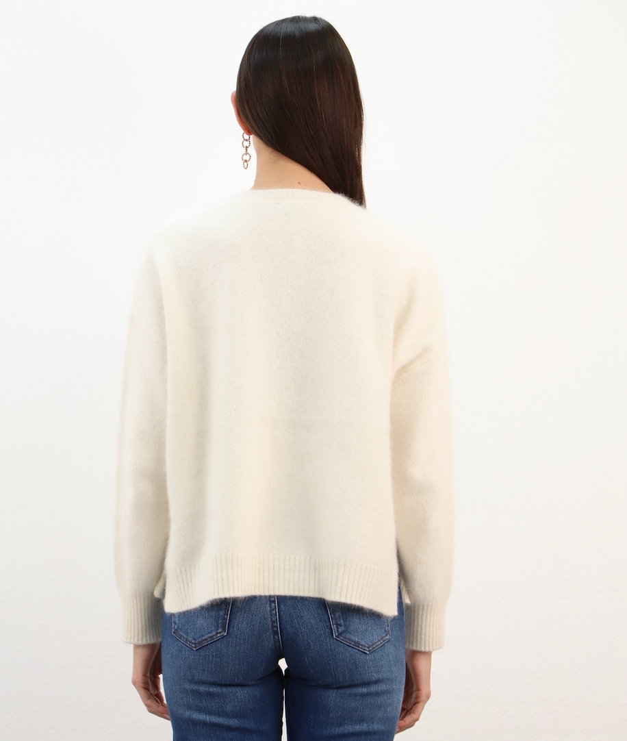 Esthème Cashmere | WES26A75R  Cashmere Cardigan with Colourful Buttons