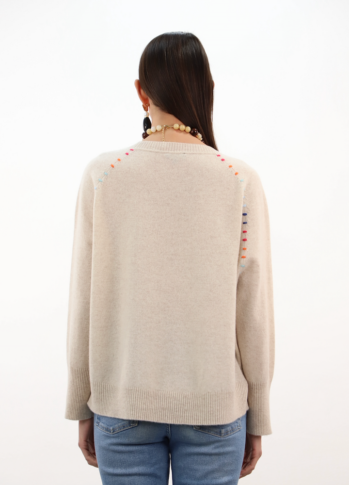 Esthème Cashmere | CKH6346C  Cashmere Jumper with Embroidered Armholes