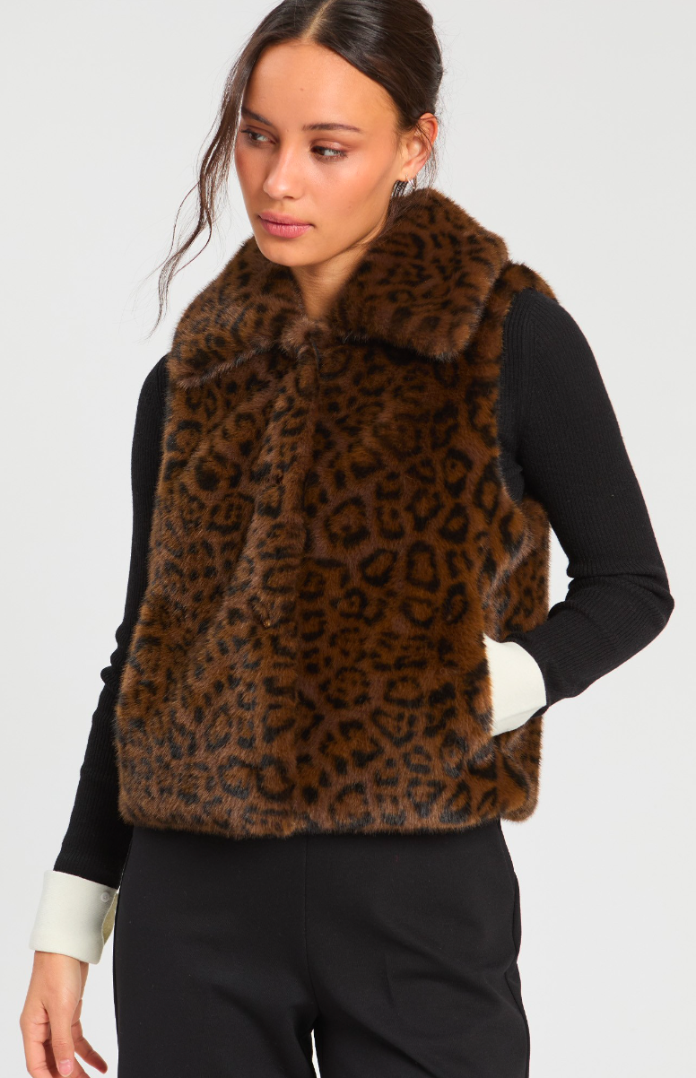 Vilagallo | 33765 Faux Fur Gilet Vison Marron