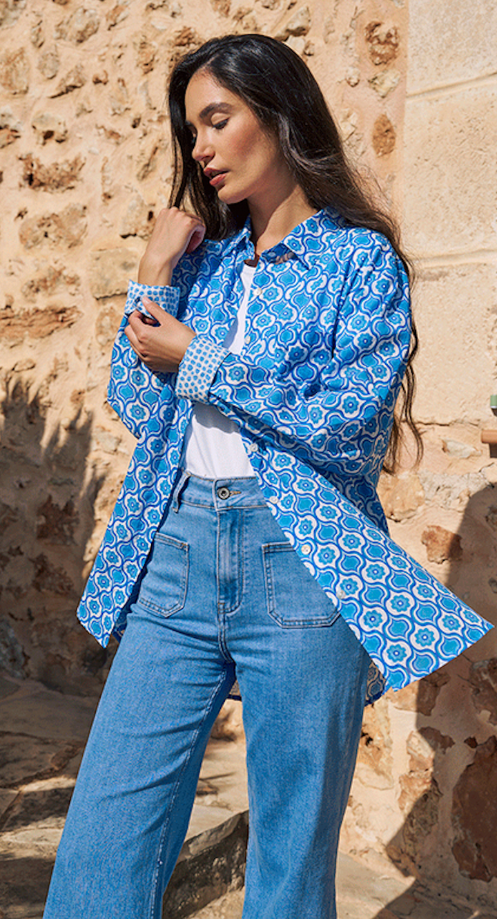 Luella > Dieppe Shirt (BF) Pattern Blue