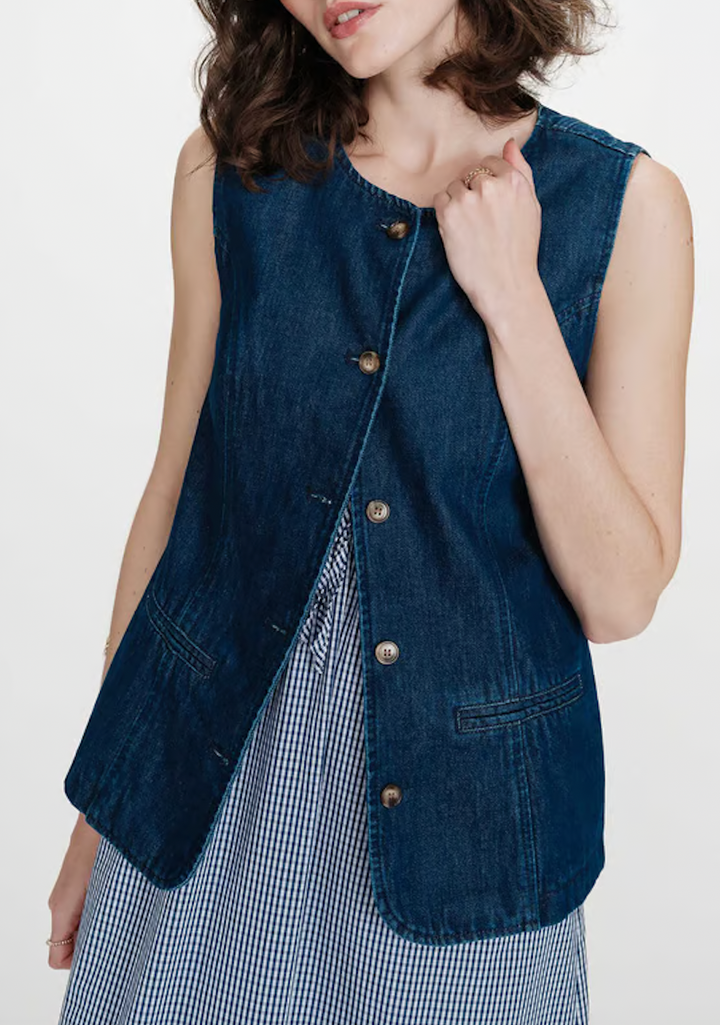Grace &amp; Mila > Vallon Waistcoat Med Blue