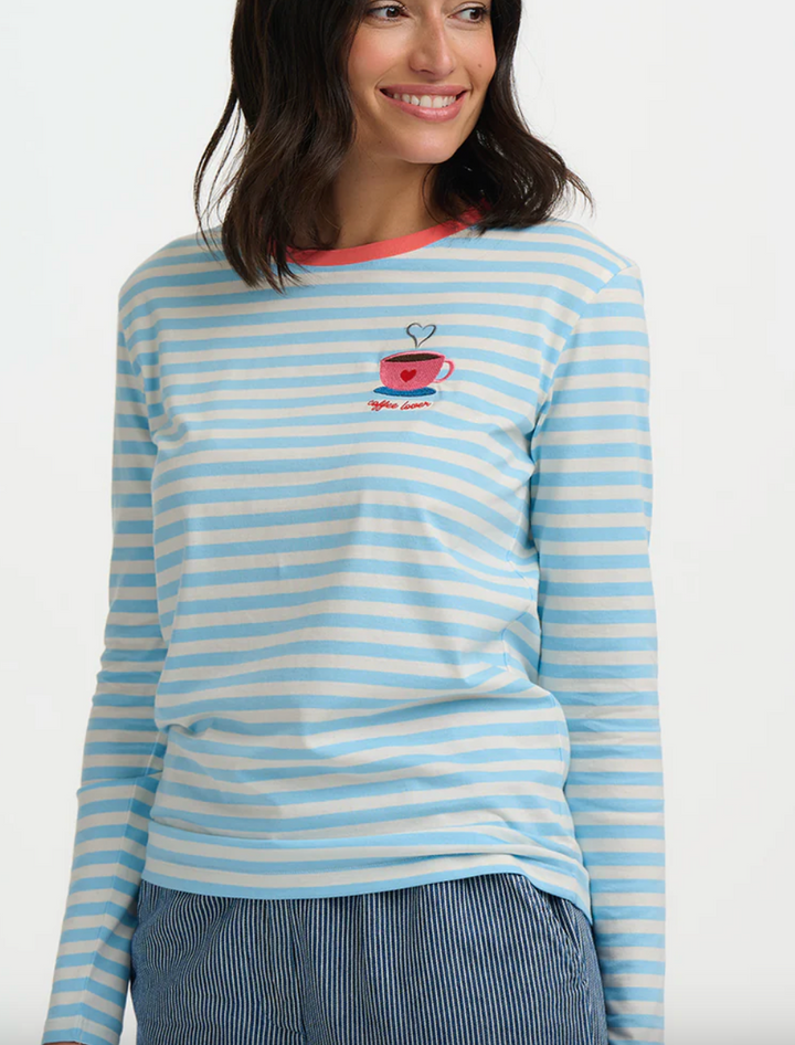 Sugarhill >  T1037 Brunswick Top Blue/white