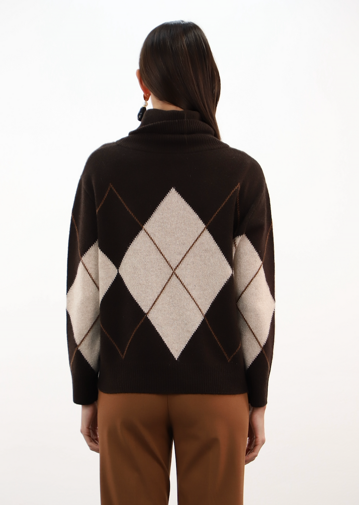 Esthème Cashmere | WES26B26H  Cashmere Jumper with Argyle