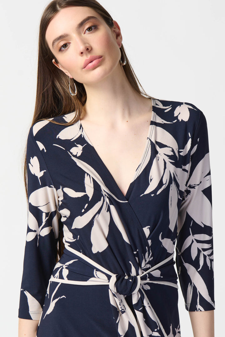 Joseph Ribkoff : Dress 241056 Blue/Beige