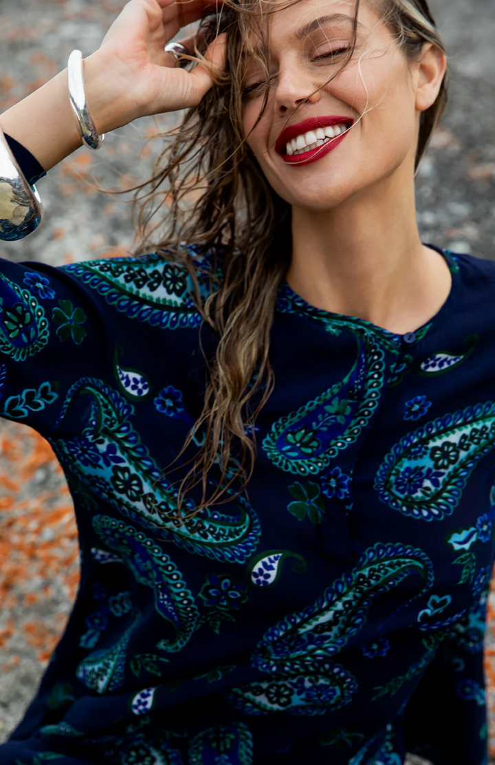 One Season > Long Genie Navy Paisley