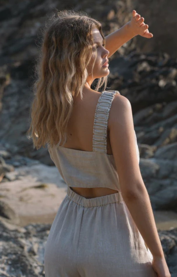 Lilly Pilly > Keely Jumpsuit Oatmeal