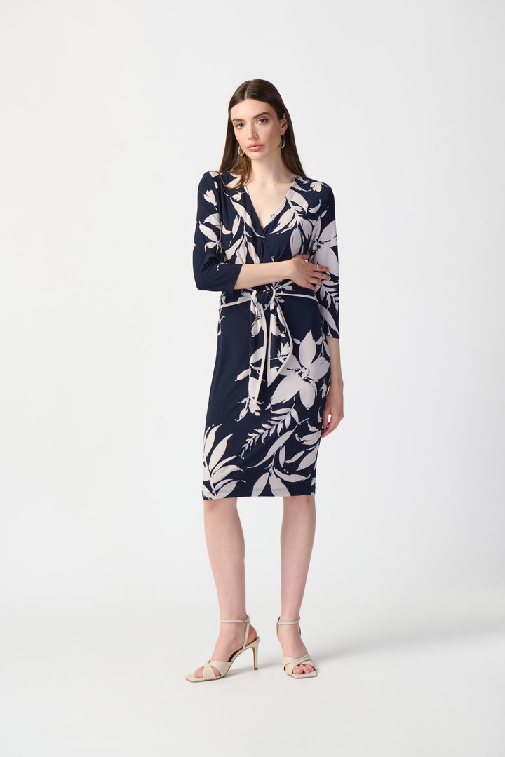 Joseph Ribkoff : Dress 241056 Blue/Beige