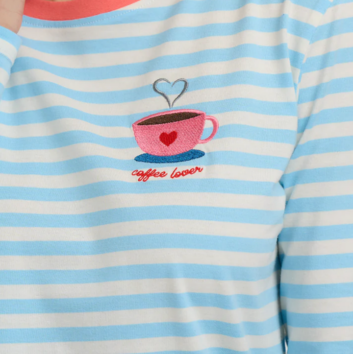Sugarhill >  T1037 Brunswick Top Blue/white