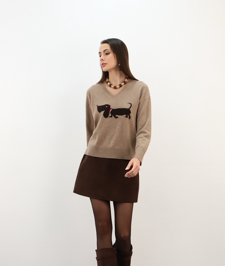 Esthème Cashmere | CKH6353C  Cashmere Jumper with Dog