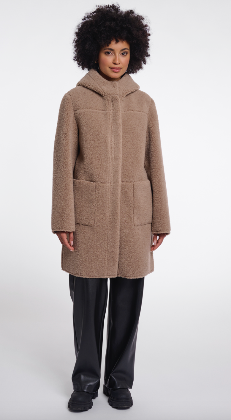 Rino &amp; Pelle | Alina reversible hooded jacket Mocha Latte