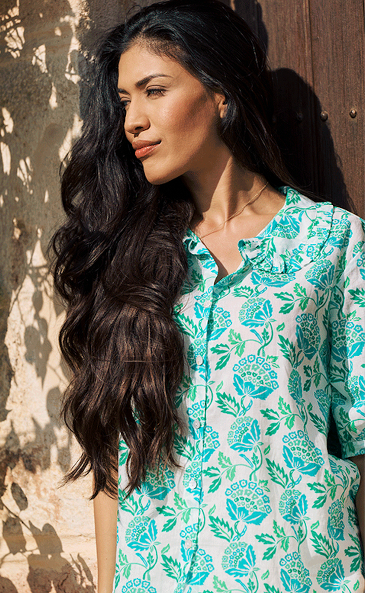 Luella > Marseille Blouse Green/Turquoise