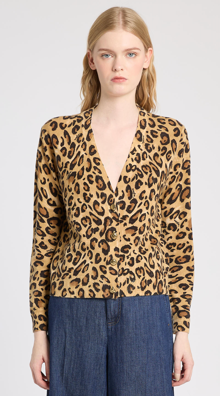 Marella | Marmo Cardigan Beige Spotted