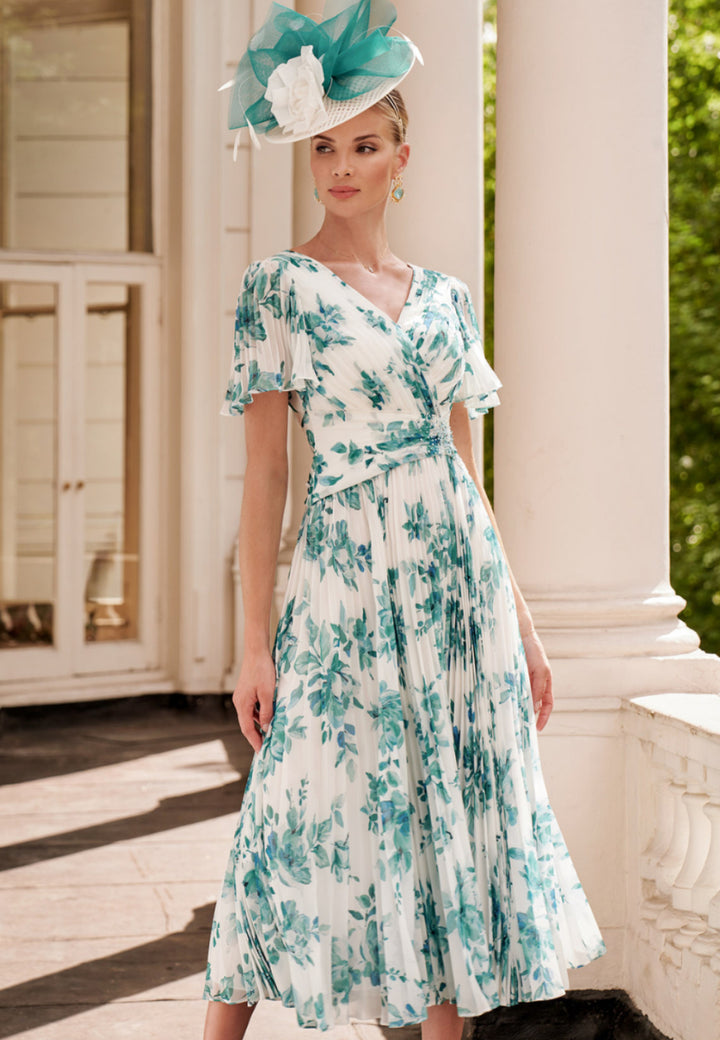 John Charles / 66608B  Chiffon &amp; Bead Dress Jade Camilla