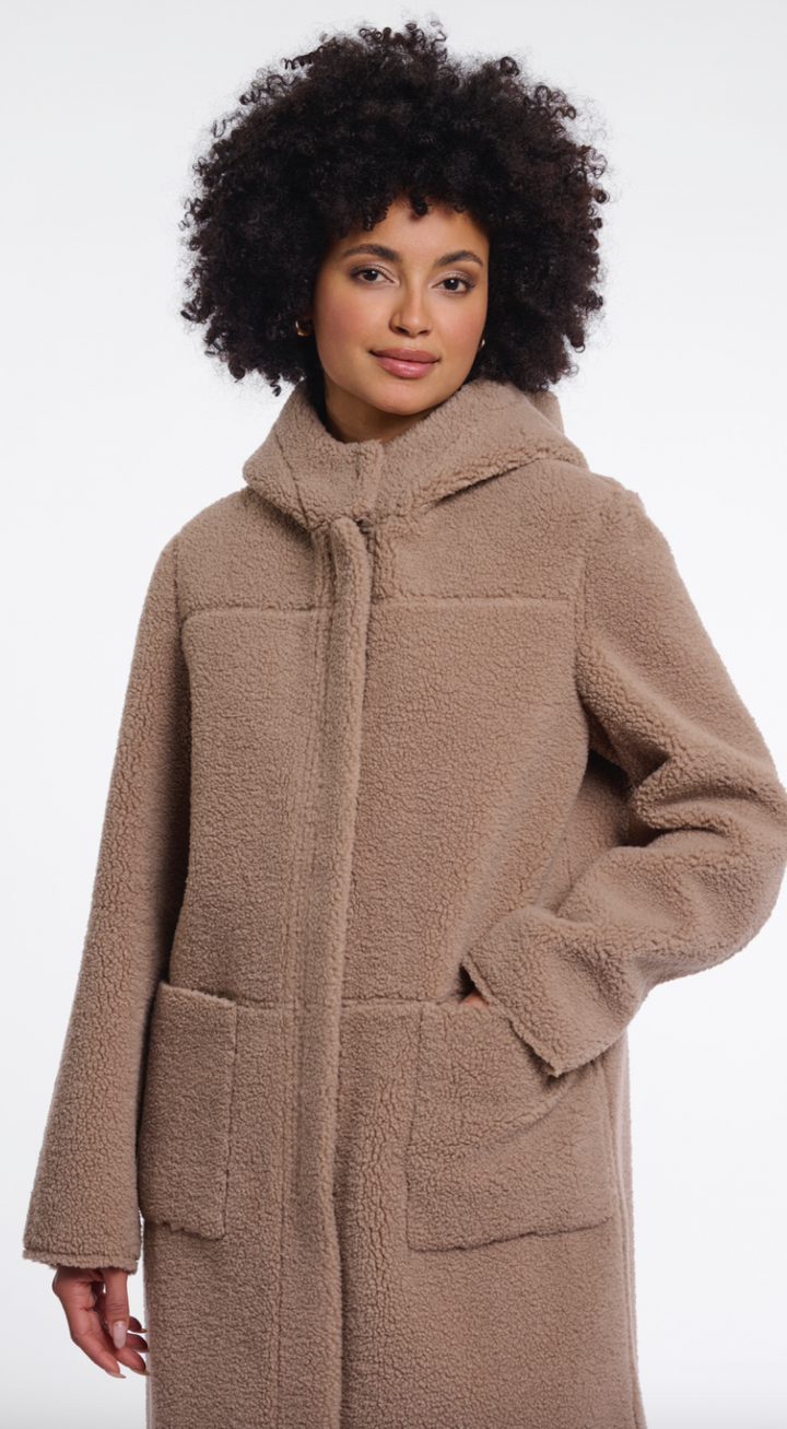 Rino &amp; Pelle | Alina reversible hooded jacket Mocha Latte