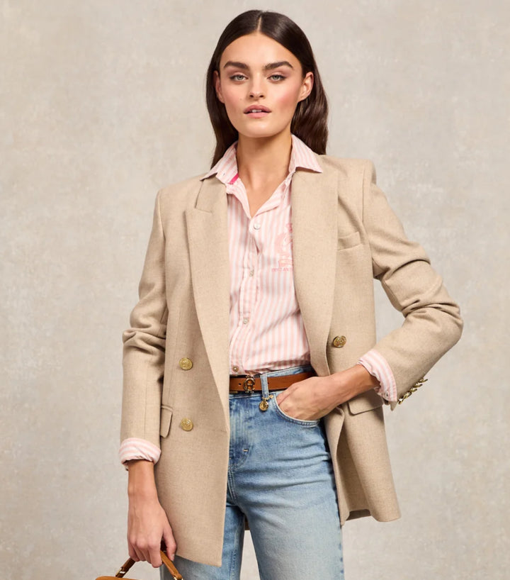 Holland Cooper /  Classic Button Down Shirt Pink Stripe