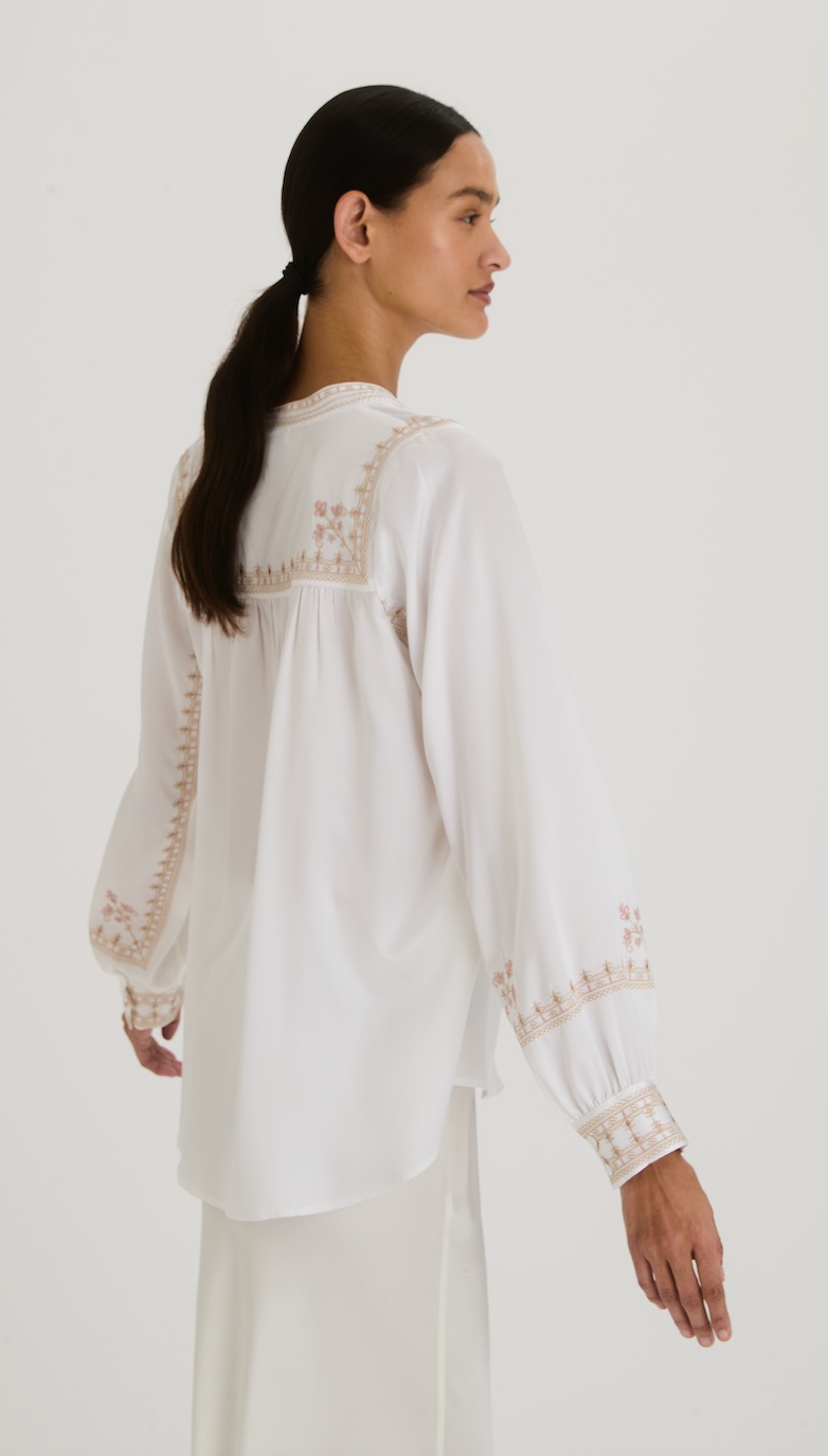 Charlotte Sparre | 3650 Silk Trace Blouse Ivory
