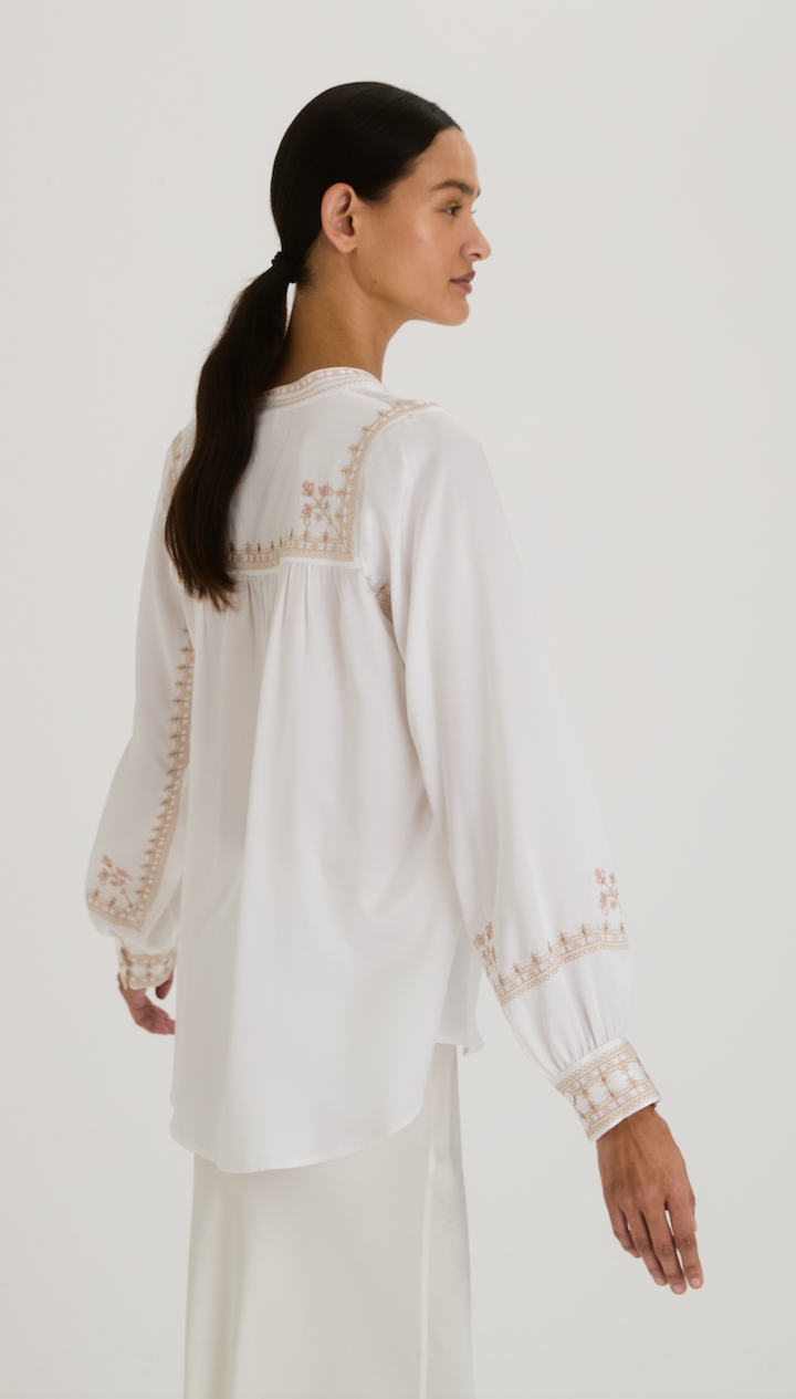 Charlotte Sparre | 3650 Silk Trace Blouse Ivory