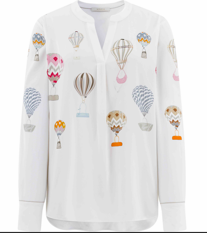 Herzens Angelegenheit | 6095 Silk Blouse Grey Pink