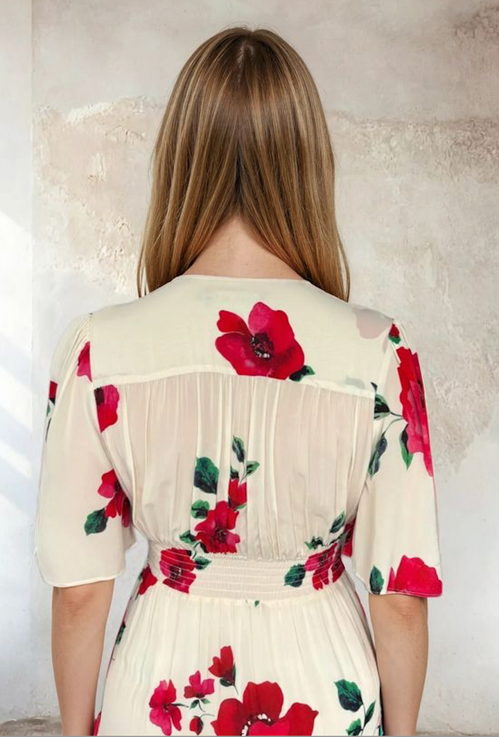 Sirens >  Imelda Dress Cream Poppy