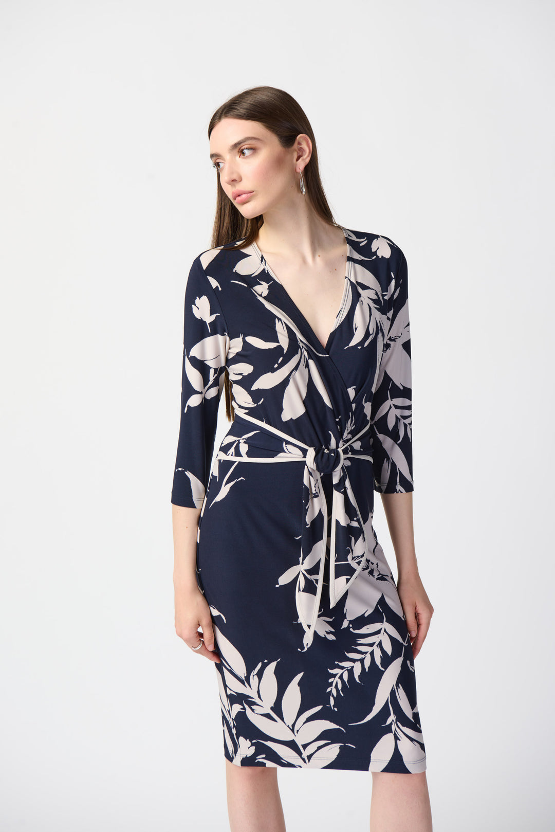 Joseph Ribkoff : Dress 241056 Blue/Beige
