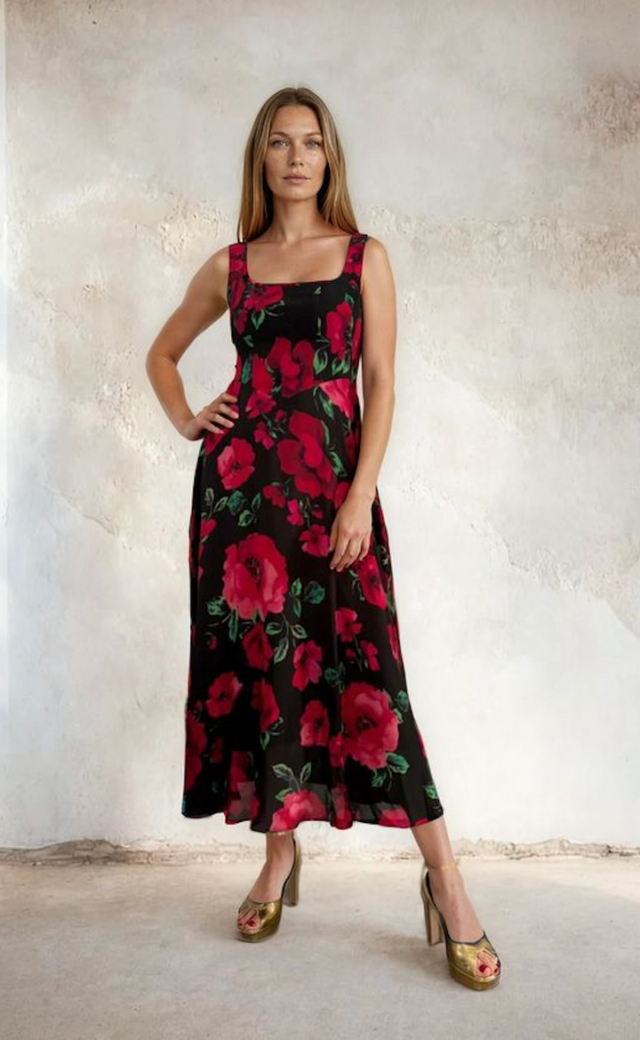 Sirens >  Bella Black Poppy Dress