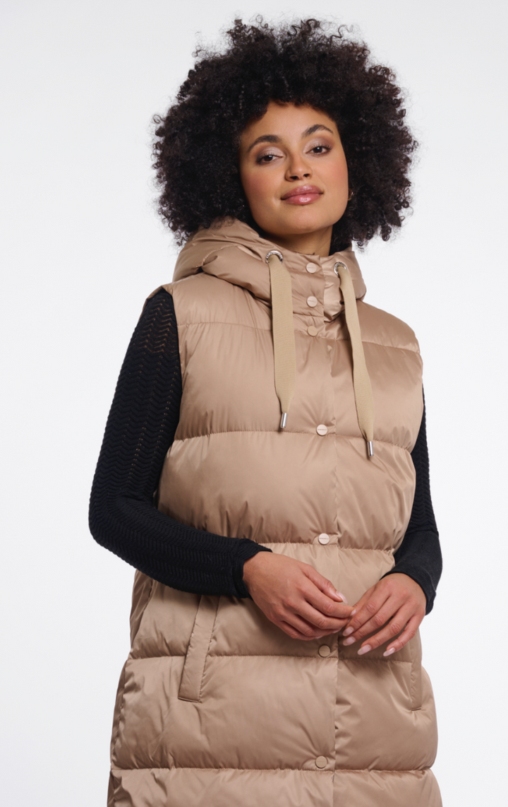 Rino &amp; Pelle | Logan reversible long waistcoat Light Toast and Black