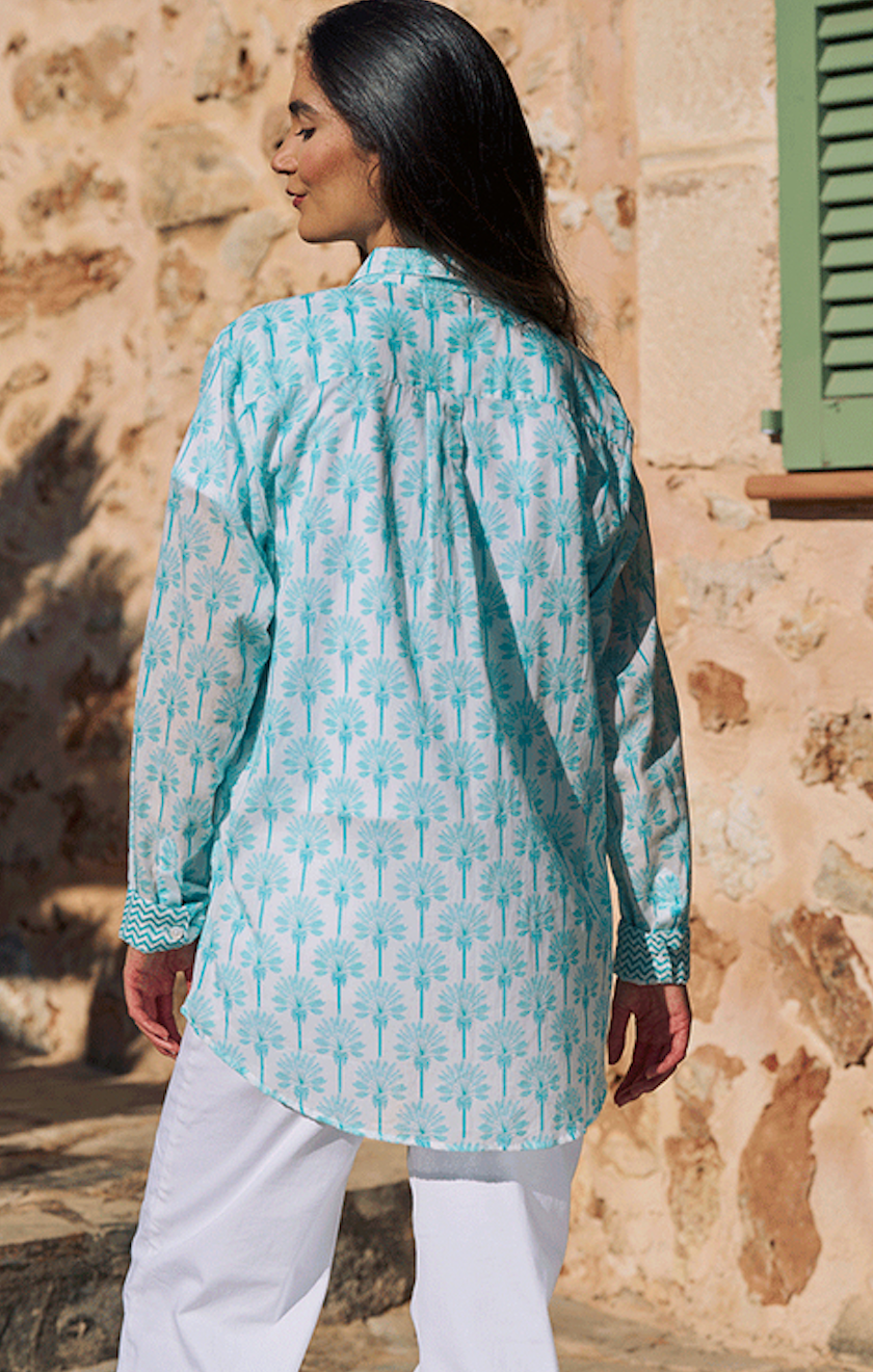 Luella > Biarritz Cotton Shirt Pattern Aqua