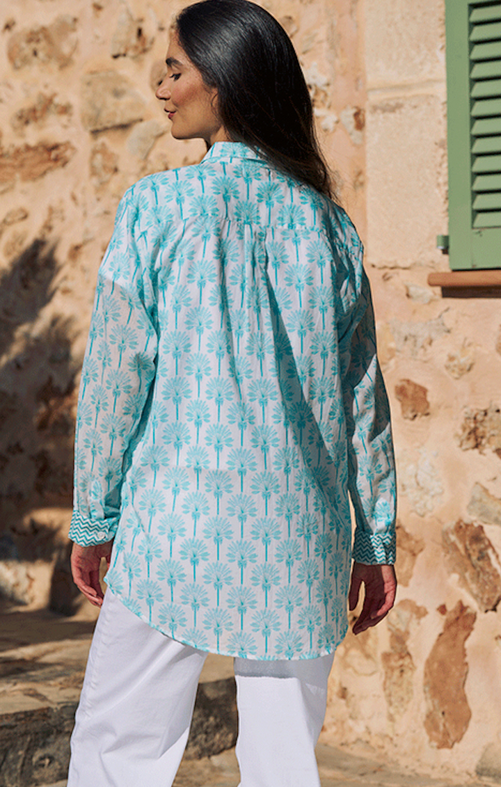 Luella > Biarritz Cotton Shirt Pattern Aqua