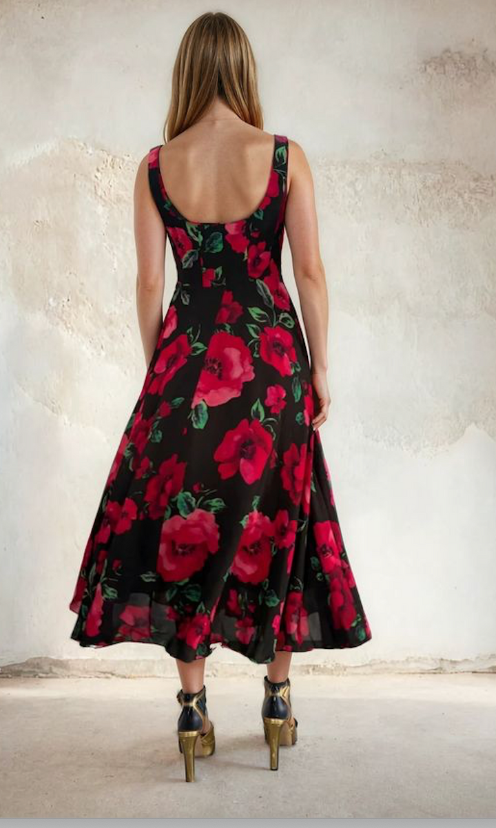 Sirens >  Bella Black Poppy Dress