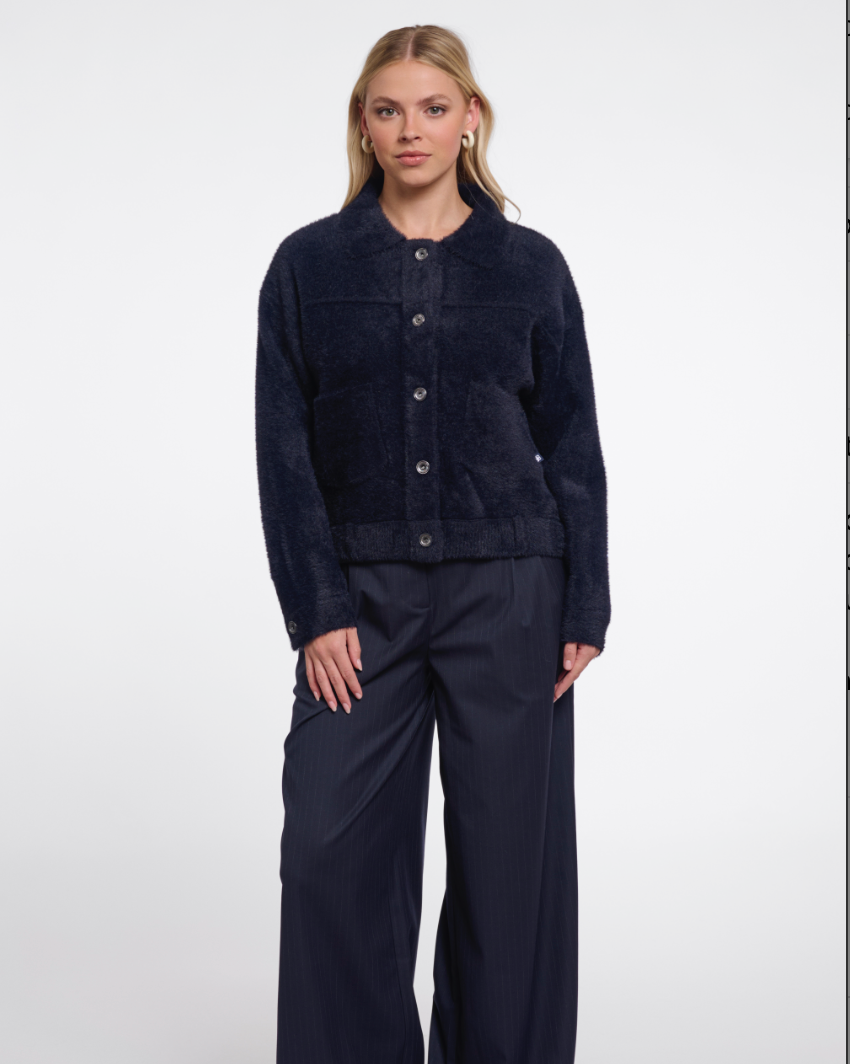 Rino &amp; Pelle | Bubbly boxy jacket Dark Navy
