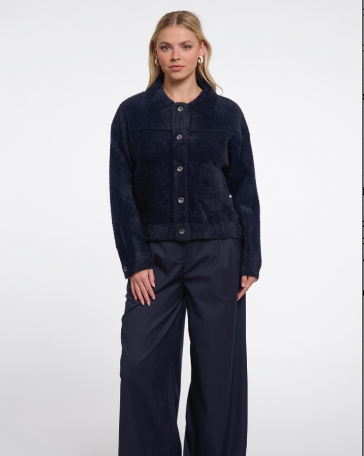 Rino &amp; Pelle | Bubbly boxy jacket Dark Navy