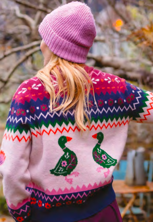 Sugarhill | Solana Knitted Bomber Jacket Ducks