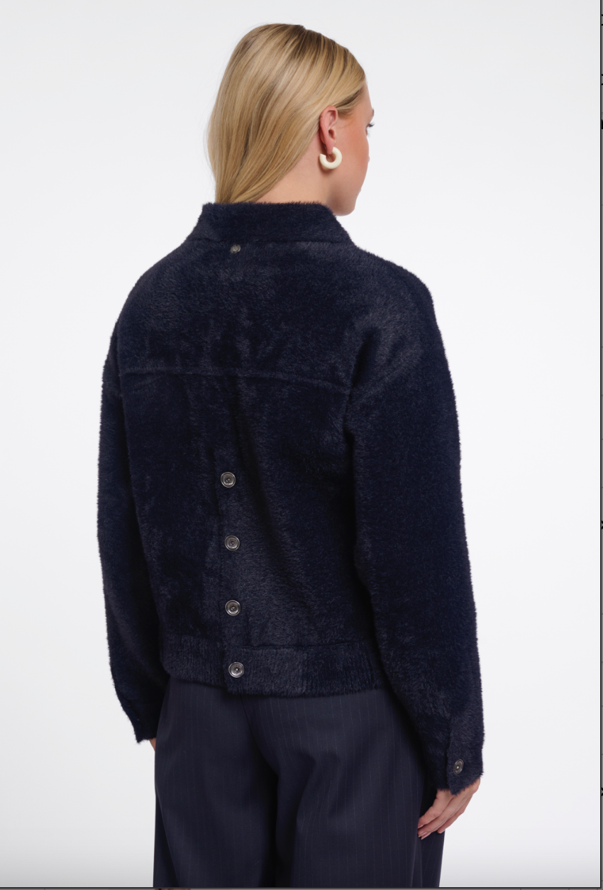 Rino &amp; Pelle | Bubbly boxy jacket Dark Navy