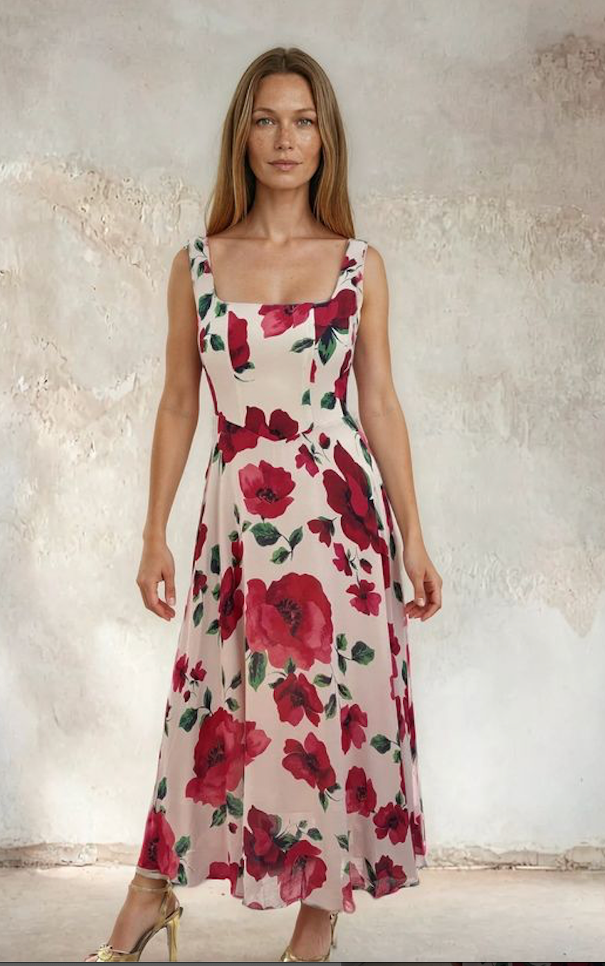 Sirens >  Bella Cream Poppy Dress