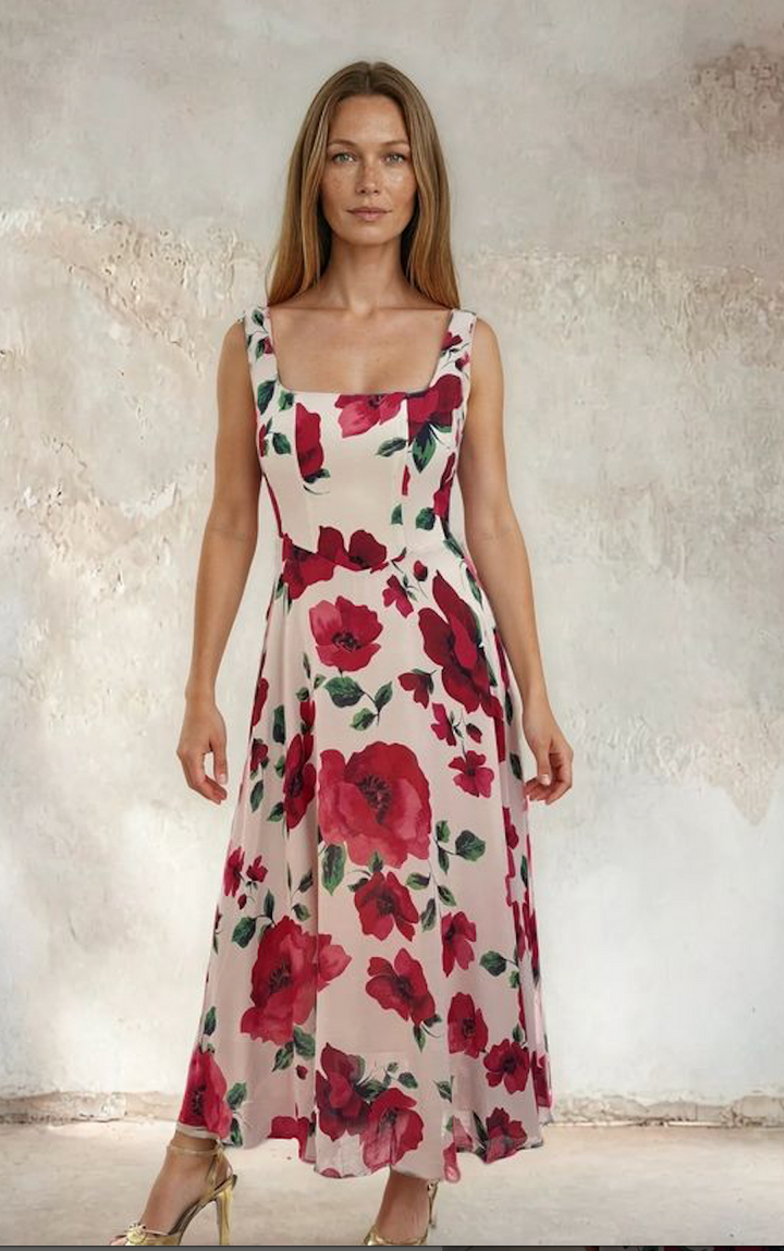 Sirens >  Bella Cream Poppy Dress