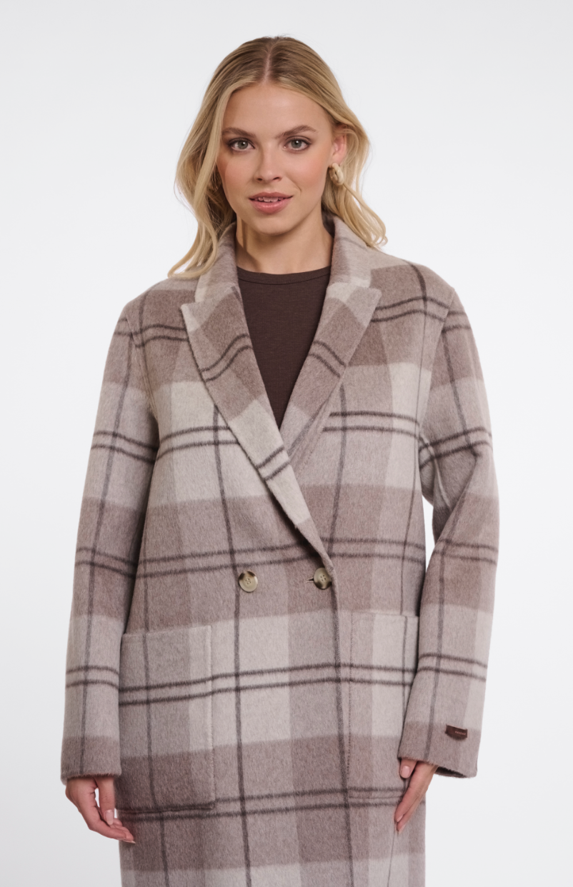 Rino &amp; Pelle | Adria reversible coat Soft Oat Check
