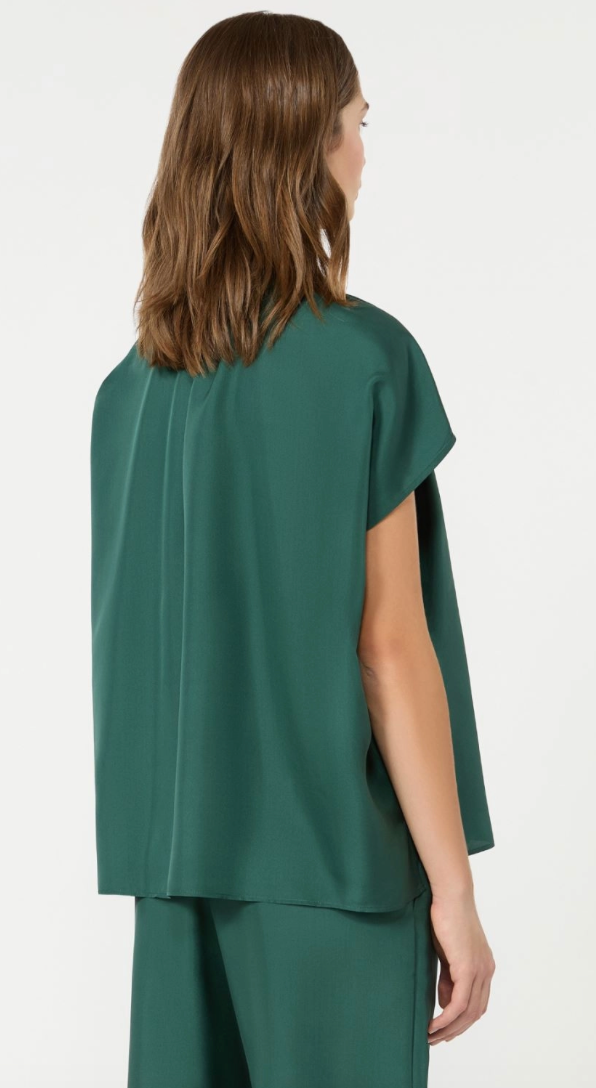 Weekend Max Mara | Crine Silk Shirt Dark Green