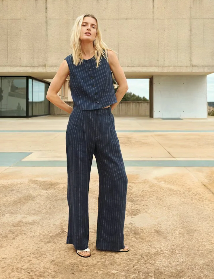 Part Two > Allya Trouser Blue Night pinstripe